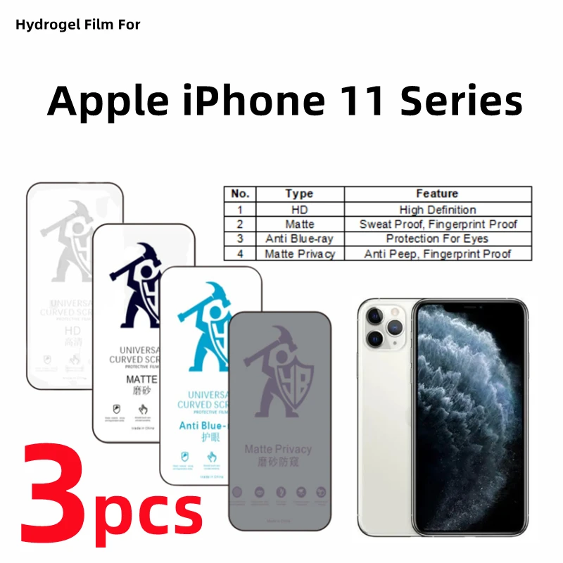 

3 шт., Гидрогелевая Защитная пленка для Apple iPhone 11 Pro Max