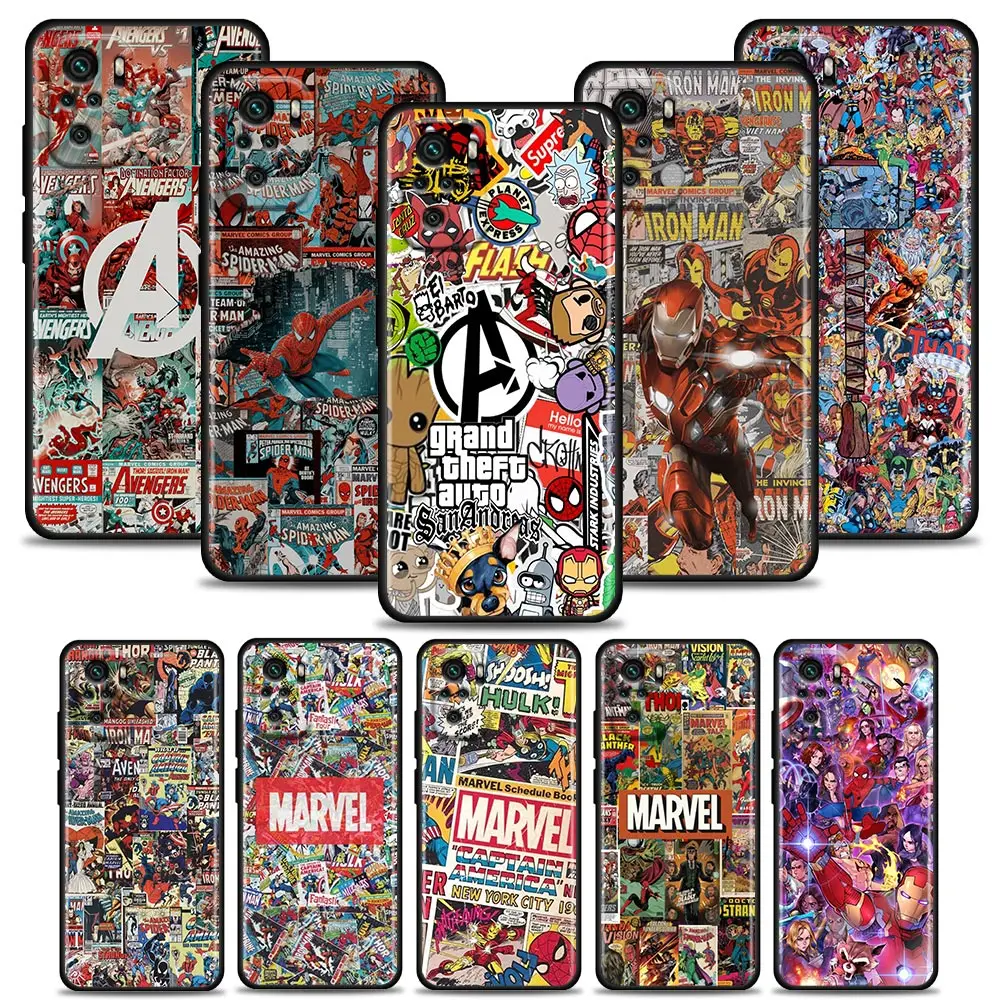 

Marvel Avengers Logo poster Comics Phone Case For Redmi Note 11S 11T 11E 11 10 10S 9T 9S 9 8T 8 2021 7 Pro 5G Xiaomi Cover Funda