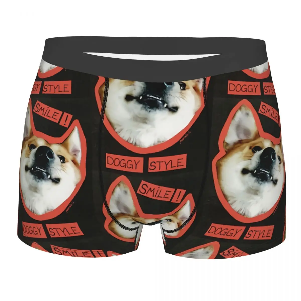 

Smile Doggystyle Men Boxer Briefs Underwear Funny Words Highly Breathable Top Quality Sexy Shorts Gift Idea
