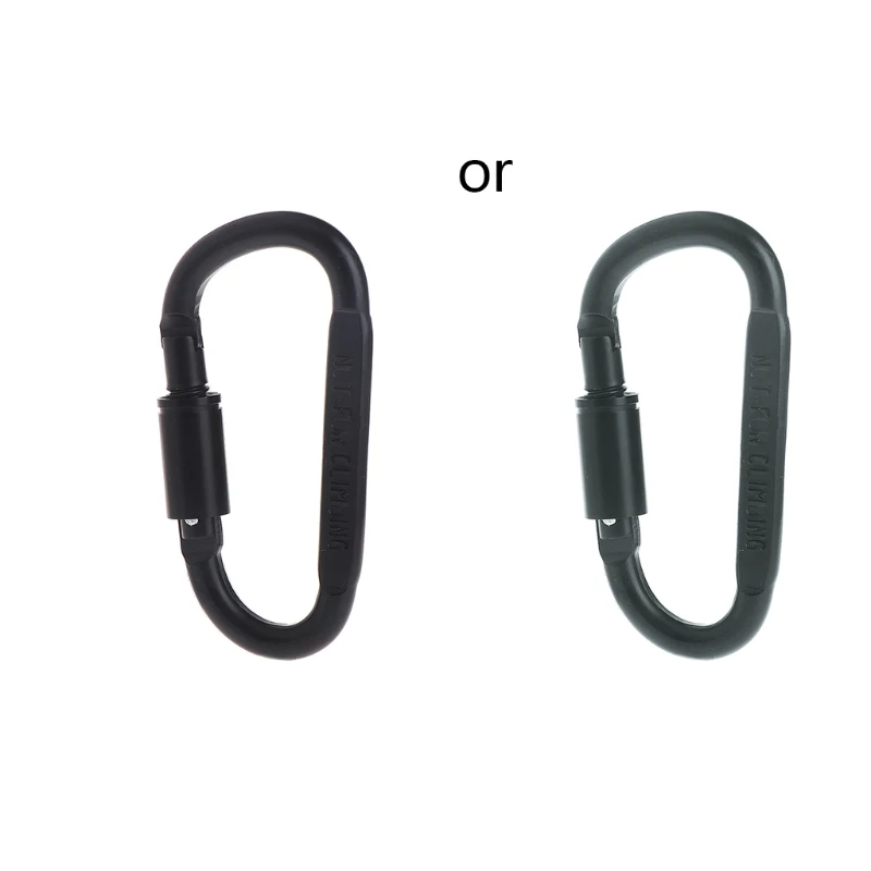 

2022 New D Shaped Camping Carabiner Aluminum Alloy Locking Hook Ring Key Climbing Tools