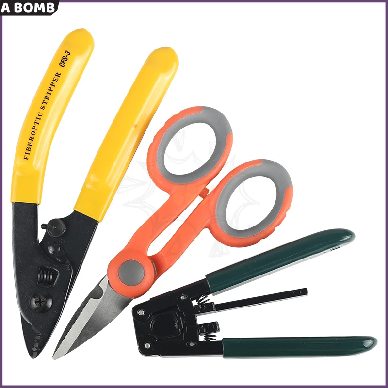 

3 In 1 CFS-3 Three Mouth Pliers Stripping Pliers / Leather Cable Stripping Machine Wire Pliers / Kevlar Scissors Three Sets