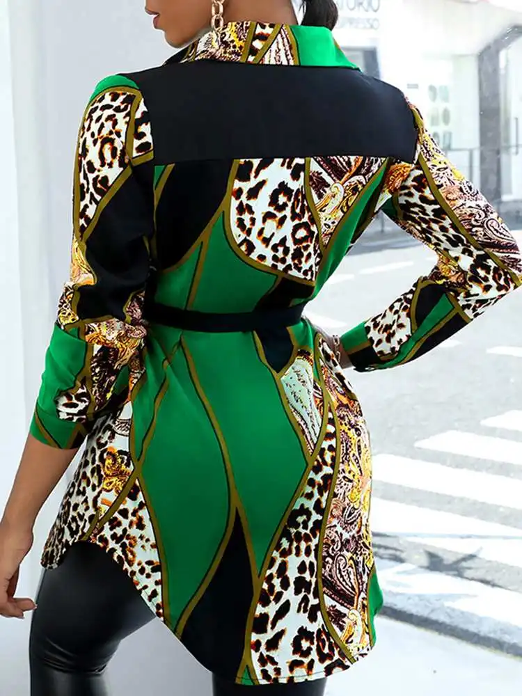 Женские офисные рубашки 2022 VONDA вечерние длинным рукавом и отложным воротником