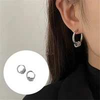 2022 fashion minimalist small circle geometric round hoop earrings for women girls party fine jewelry accessories