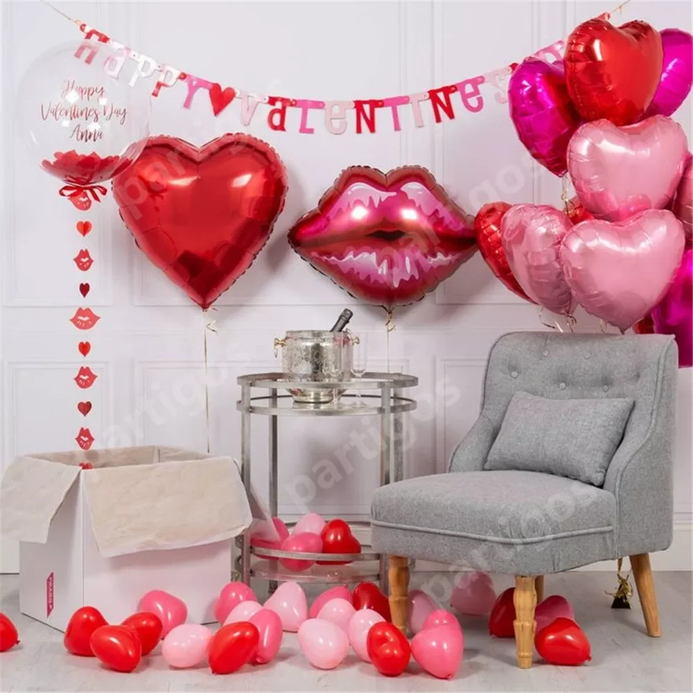 

Love Heart Bear Foil Balloons Happy Birthday Valentine’s Day Party Decor Air Helium Globos Wedding Decorations Kids Toys Balloon
