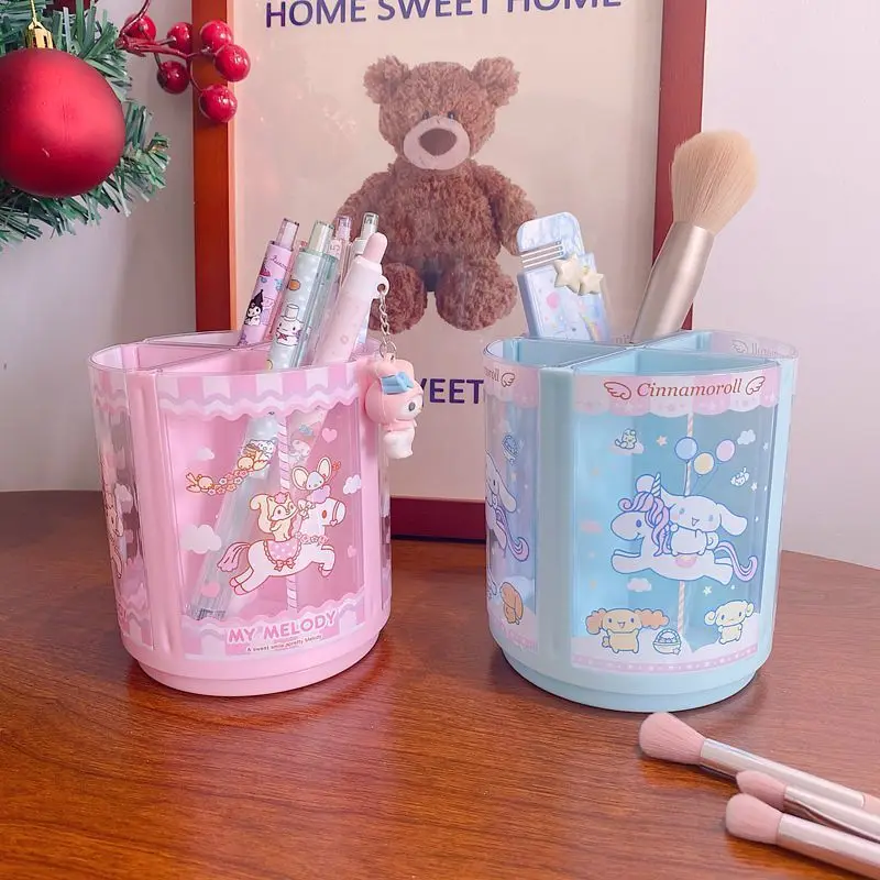 Sanrio Cinnamoroll Melody Kawaii Girly Heart пластиковый вращающийся держатель для ручек аниме милый