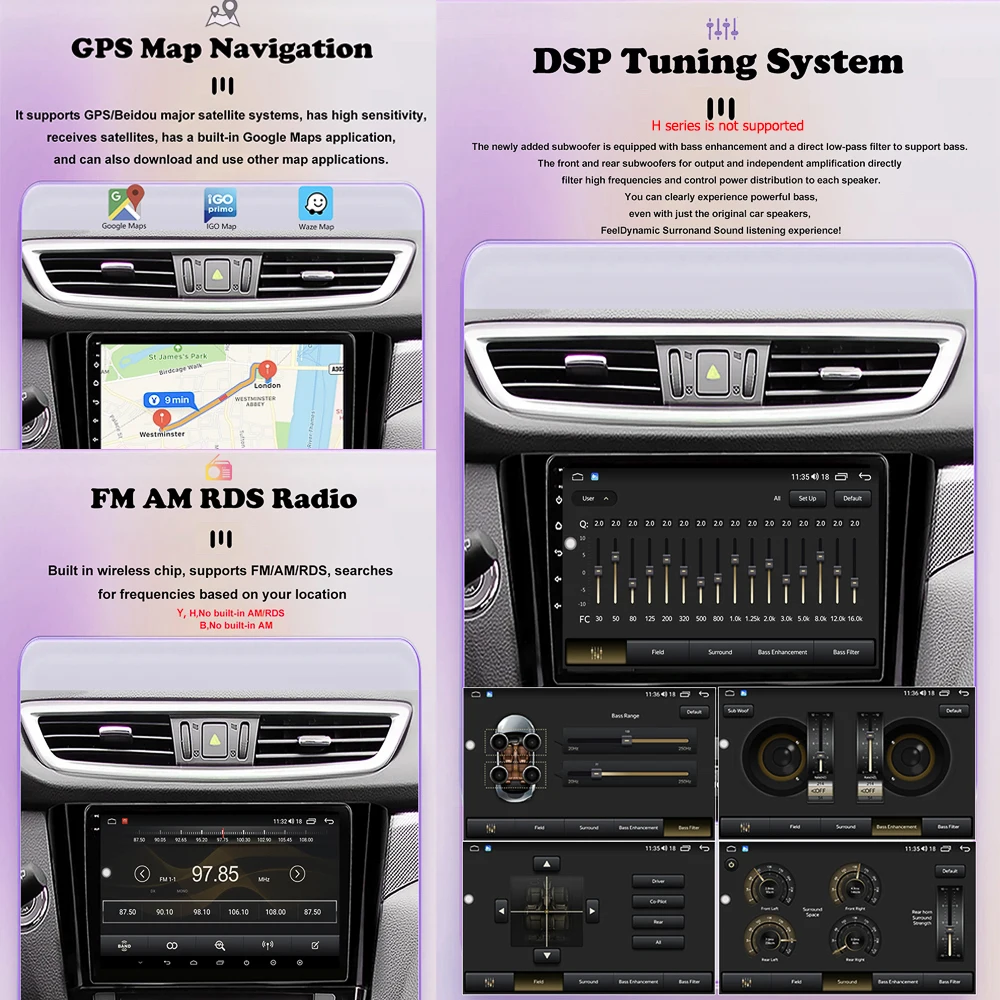 Фото 9-дюймовый Android 16 Auto Carplay для KIA K7 Cadenza 2009-2013 BT DSP GPS-навигация Автомобильный радиоприемник Стерео Мультимедийный плеер 4G WIFI №4