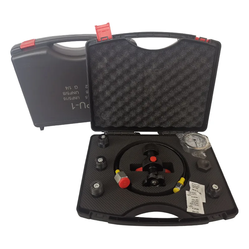 

Комплект для измерения давления 0-400 бар, измеритель давления PSI, пять типов адаптеров, зарядный клапан для гидравлического аккумулятора и азота