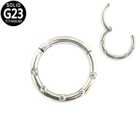g23 titanium nose ring septum clicker piercing cz ear cartilage tragus helix earrings hoop hinged segment nose studs jewelry