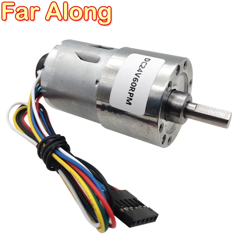 Микро постоянного тока постоянный магнит Холла энкодер мотор-редуктор 12В 24В в высокий крутящий момент DC мотор 5-1230 об/мин обратный и скорость может быть измерена