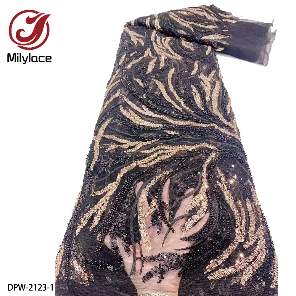 

Модная вышитая бисером кружевная ткань с блестками кружевная ткань 2022 роскошный нигерийский сетчатый материал для свадебного шитья