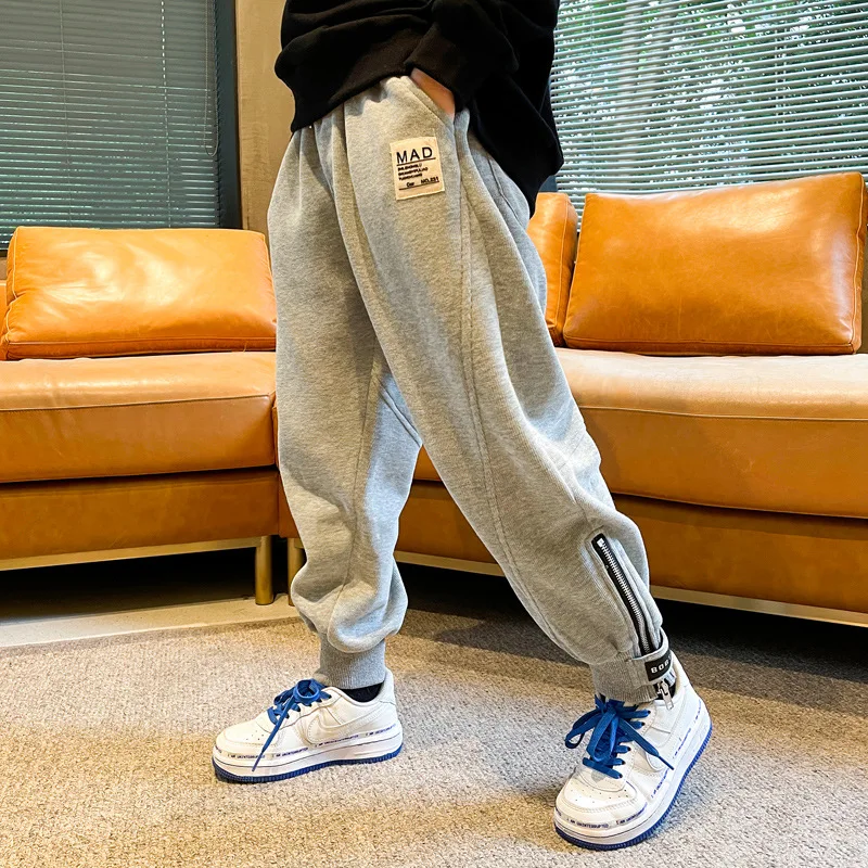 

Boys Sport Pants Fashion Spring Autumn Children Casual Trousers Teenager Gray Black Sweatpants Kids Harem Pants 6 8 10 12 14 Y