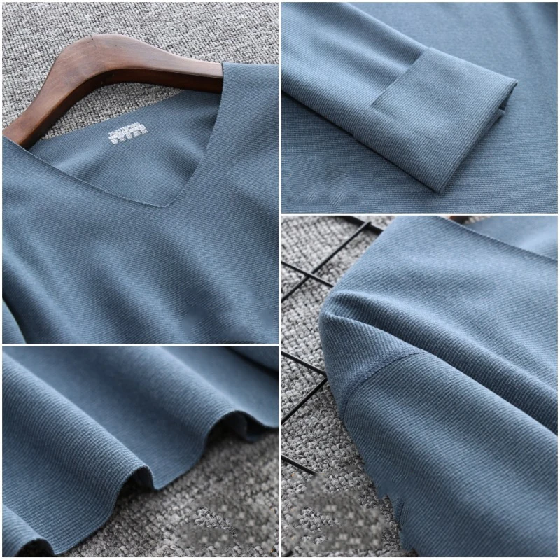 Winter Autumn Thermal Underwear Top Mens Seamless Thicken Keep Warm Underwear V-Neck Thermo Pullover Male Thermal Shirt Clothing