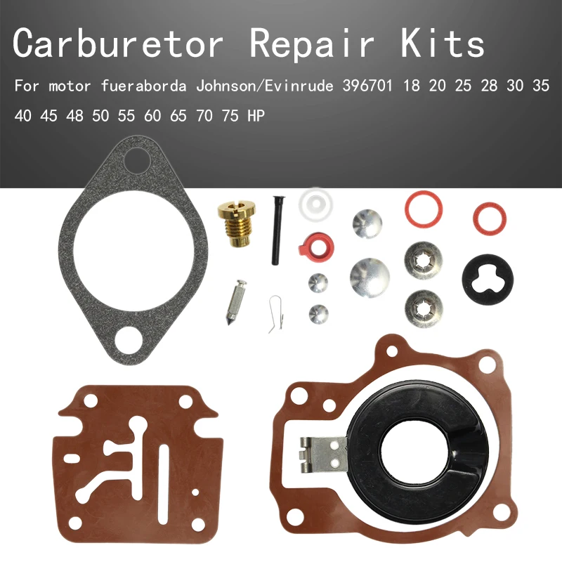 

Ремкомплекты карбюратора для Motor Fueraborda Johnson/Evinrude 396701 18, 20, 25, 28, 30, 35, 40, 45, 48 50, 55 60, 65 70 75 л.с.