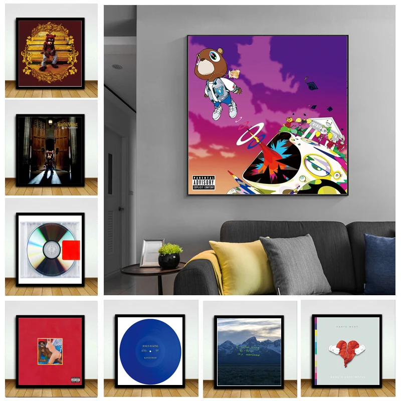 Альбомы Kanye West Classic в стиле хип-хоп 2022 альбомы для музыки рэпера постеры на холсте
