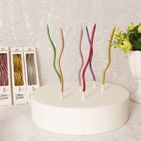 creative 6pcsbox threaded candle curved cake candle long curving cake safe flames kids birthday cake romantic decorations 1box