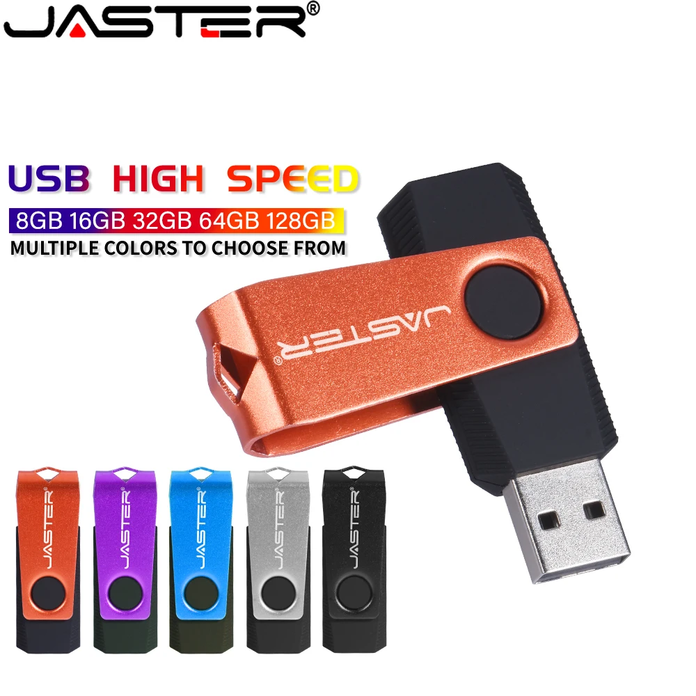 

USB-флеш-накопитель JASTER металлический поворотный, 32-64 Гб