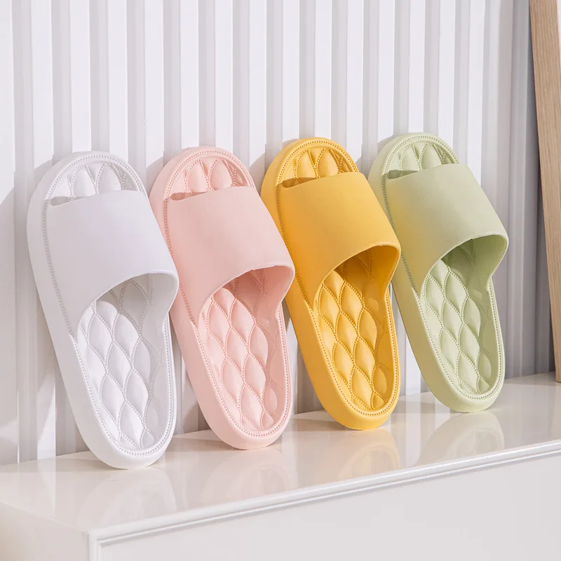 

Zapatillas suaves para el hogar para hombre y mujer, chanclas planas a prueba de deslizamiento, sandalias de baño de Color sólid