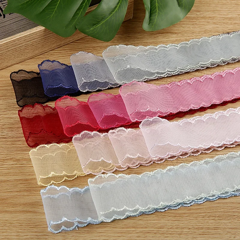 Кружевная Тюлевая лента с оборками материалы для рукоделия одежды шапки цветов