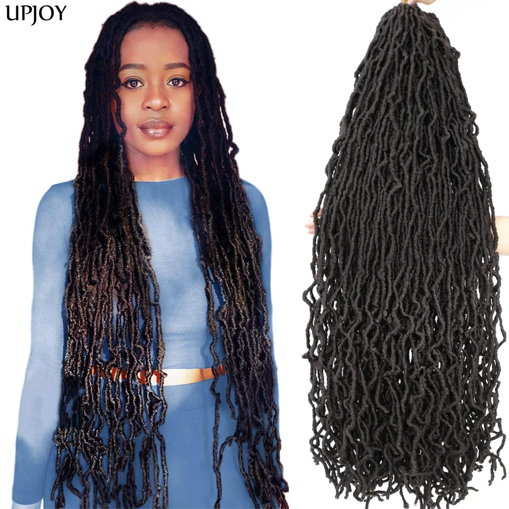 Upjoy Hair 4# Dark Brown Faux Locs Crochet Hair Braids Natural Dreadlocks Hair Soft Locs Crochet Braids 36 inch 21Strands/Pack