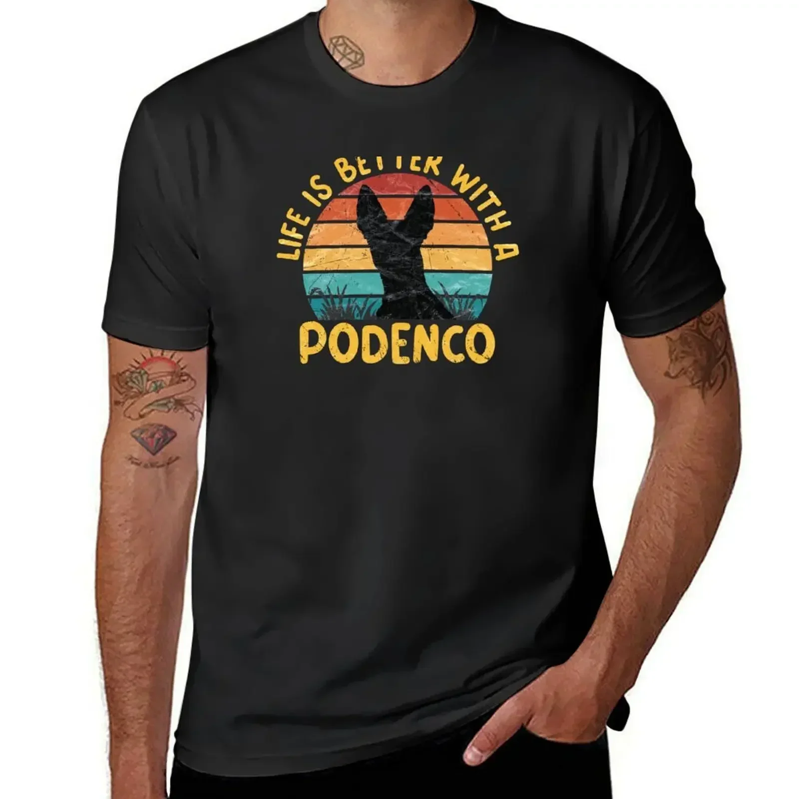 Фото Podenco - Life Is Better With A Podenco Футболка больших размеров, мужские футболки для тренировок №1