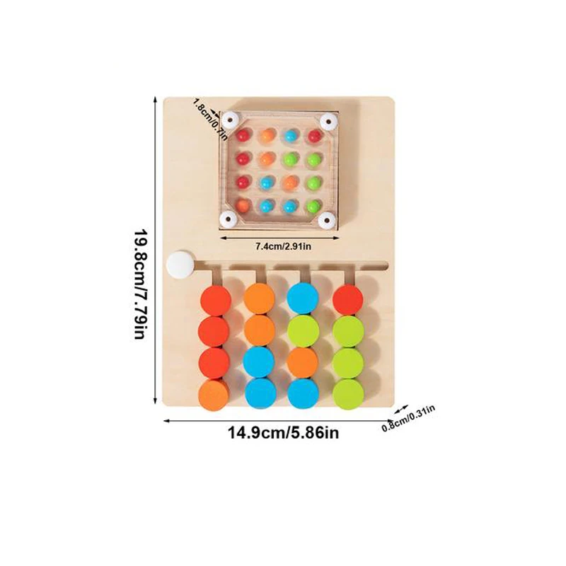 Деревянные горки-пазлы | Головоломка-головоломка для детей четырехцветное