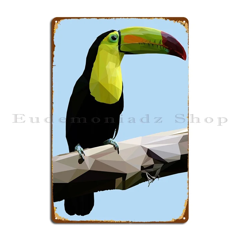 

Toucan Parrot Lowpoly Metal Signs Garage Decoration Garage Create Wall Decor Tin Sign Poster
