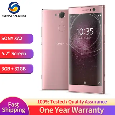 Оригинальный Смартфон Sony Xperia XA2 4G мобильный телефон Восстановленный-99% новый 5,2 ''3 ГБ ОЗУ 32 Гб ПЗУ сотовый телефон с одной SIM-картой Android
