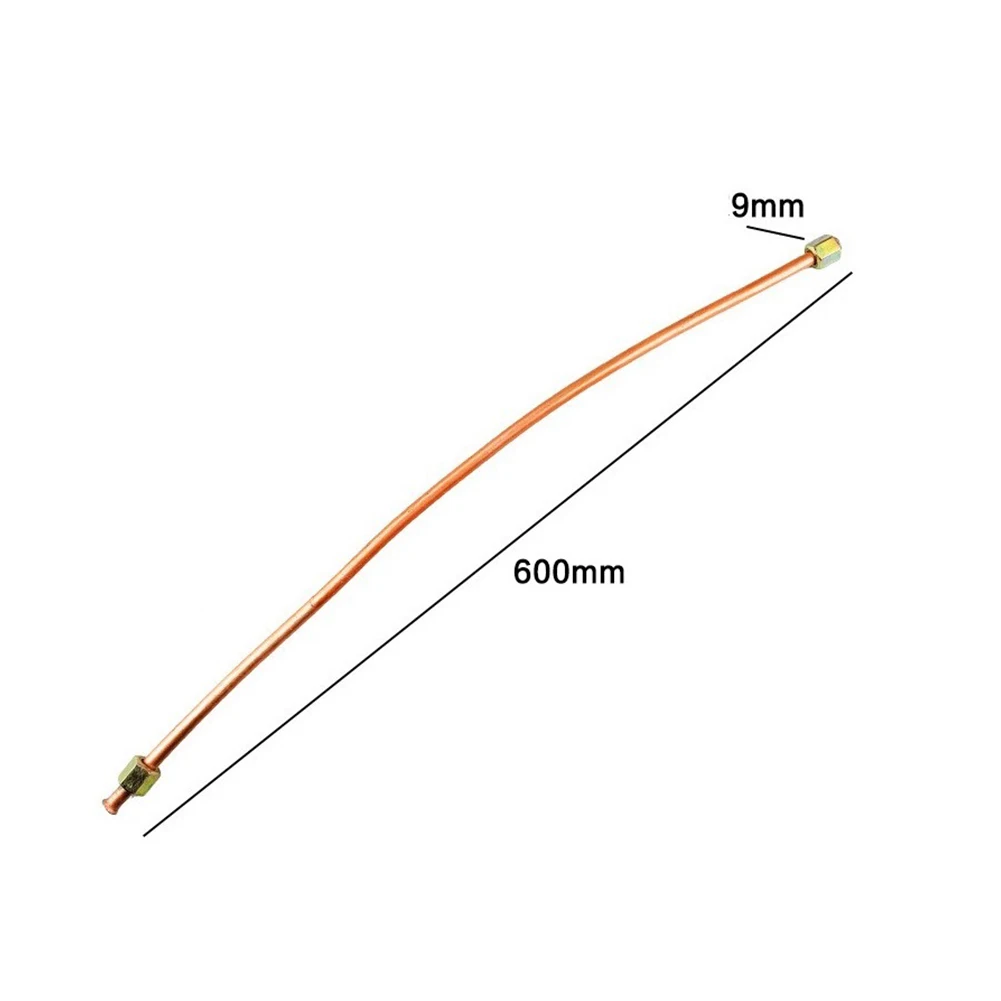 Tube Exhaust 600mm 9mm Accessories Air Pipe Copper Tone G1/8