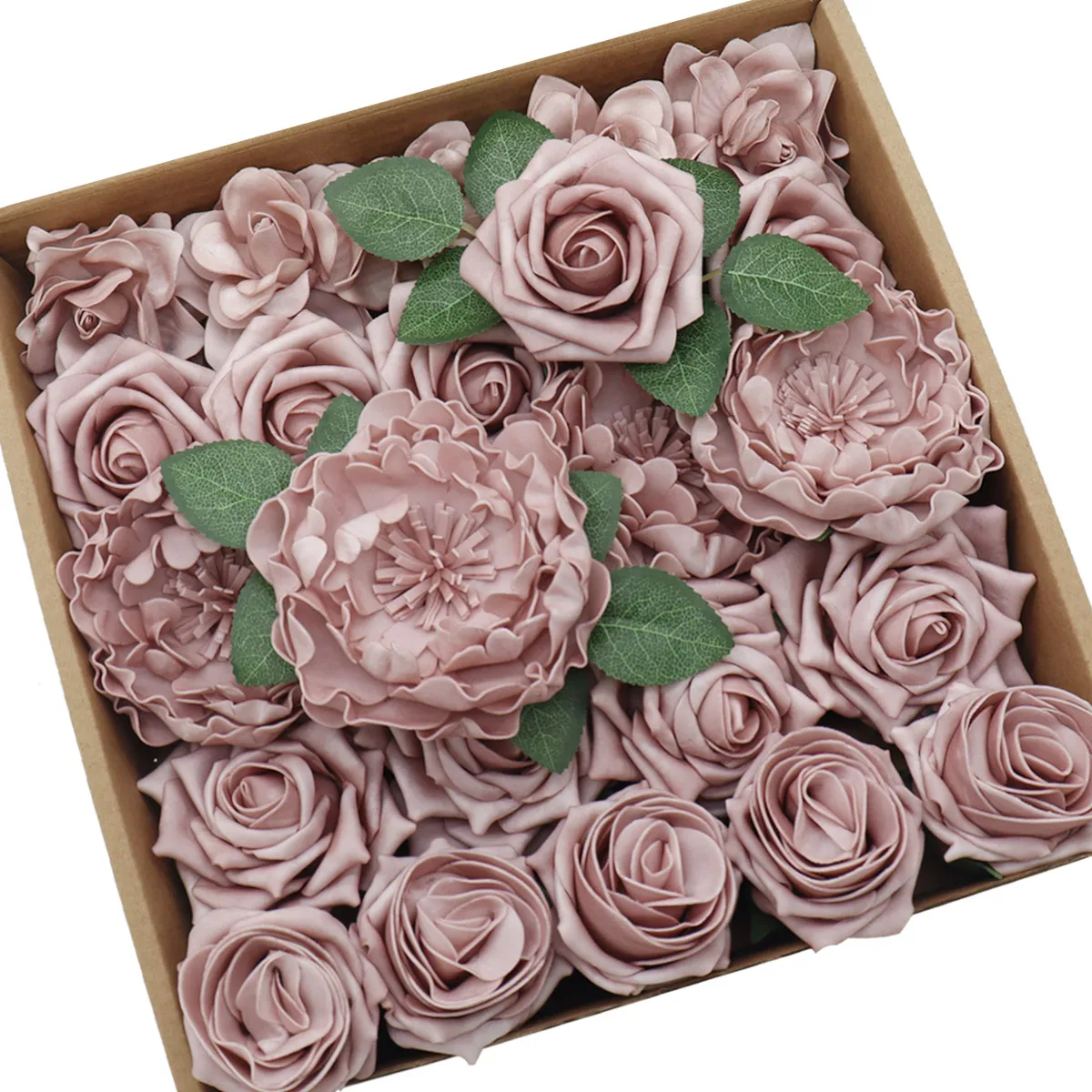 

D-Seven Artificial Flowers Dusty Rose Combo Box for DIY Wedding Bouquets Centerpieces Arrangements Bridal Shower Party Home