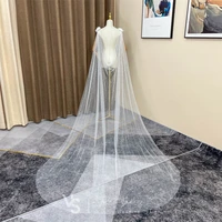 vk skaikru ivory wedding veil faux pearl one layer cathedral bridal veils cut edge split cape cloak shawl wedding veil for bride