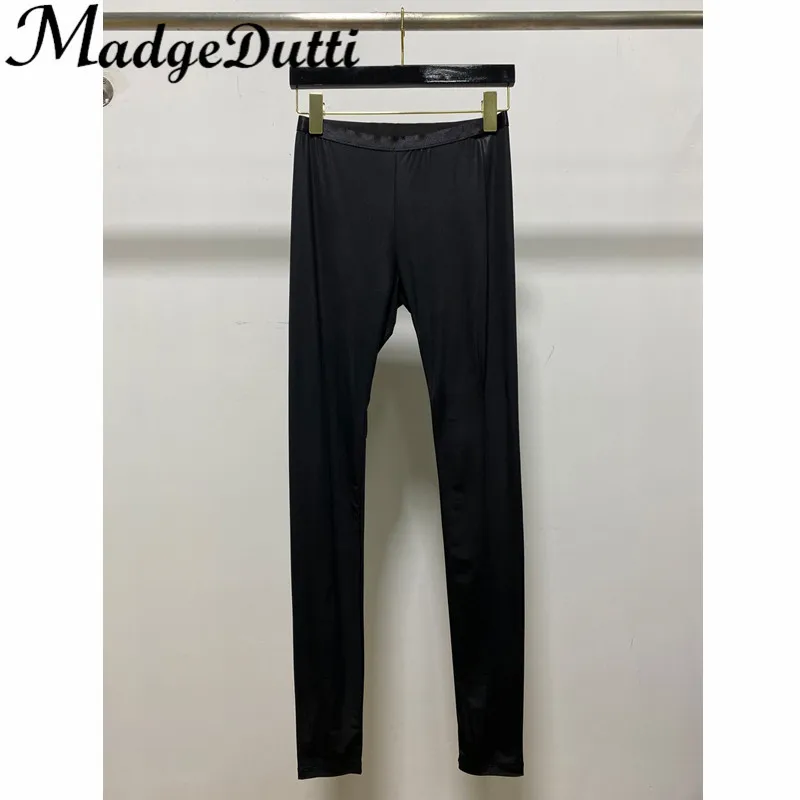 

11.18 MadgeDutti Women Casual Elastic Waist Black Soft Comfortable Slim Leggings