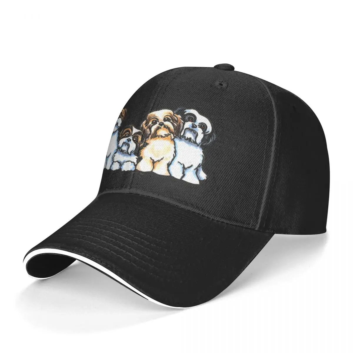 Shih Tzu Dog Baseball Cap Four Shih Tzu Cool Hip Hop Hats Summer Men Women Tennis Printed Baseball Caps