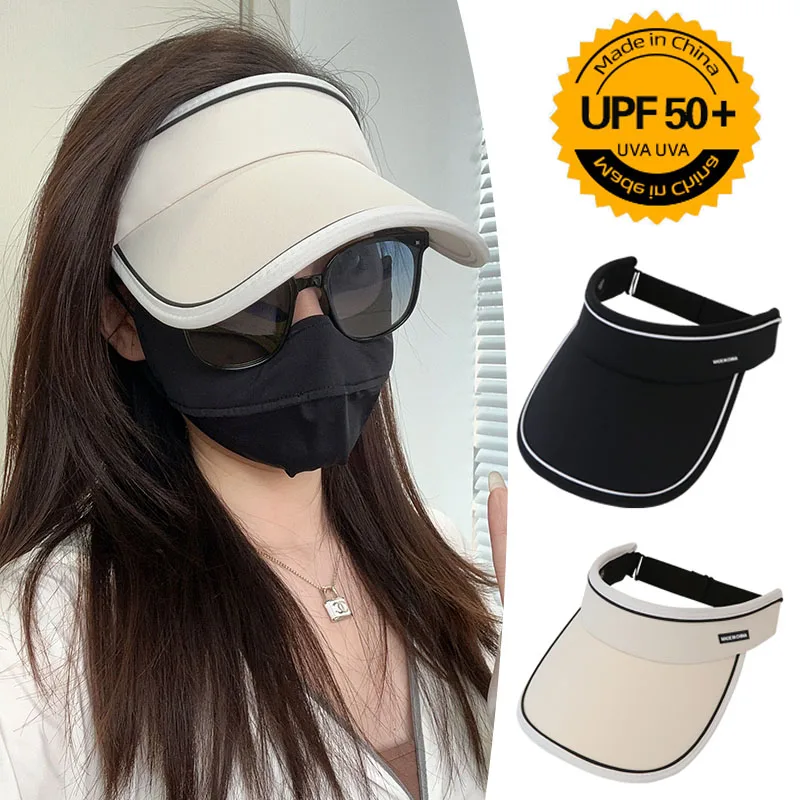 

2023 Summer Wide Brim Sun Visor Hat Adjustable UV Protection Golf Hat Portable Lightweight Sports Cap Casual Beach Cap for Women