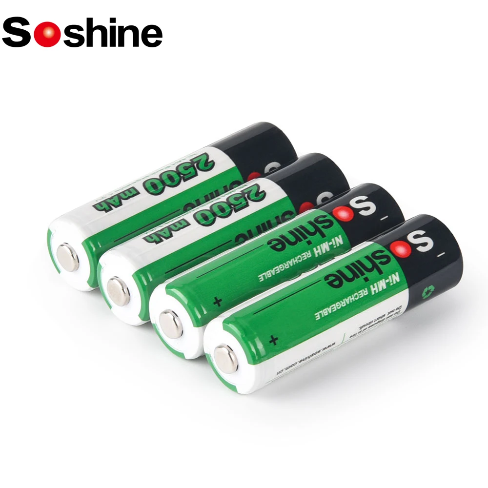 

Soshine 4/8/10/12PCS 1.2V AA 2500mAh Ni-MH Rechargeable Battery 2A Ni-mh for Temperature Gun Mouse Toy Digital Camera Batteries