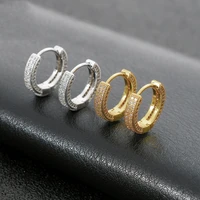 fashion cubic zircon bling round circle hoop earrings for women man ear buckle earrings party jewelry gift