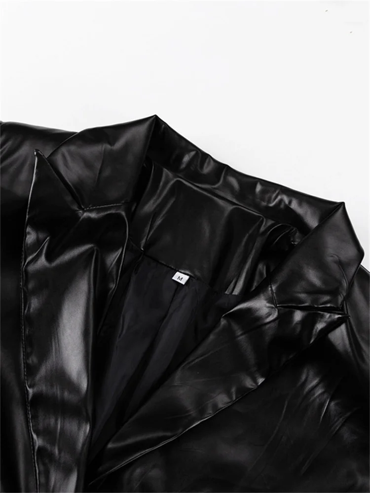 Женский комплект Макси-юбки из ПУ кожи с карманами