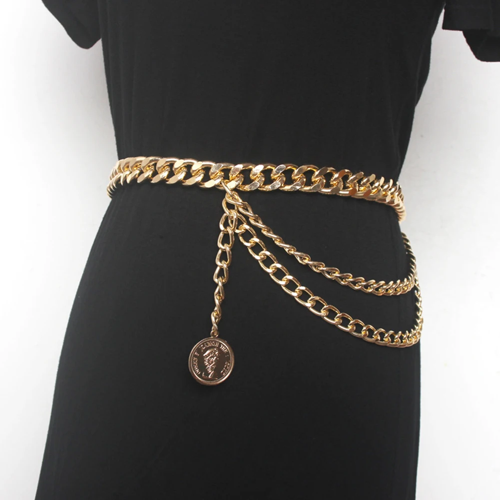 

Punk Style Hip Hop Multi-layer Waist Chain Women Dress Pants Belt Metal Chains