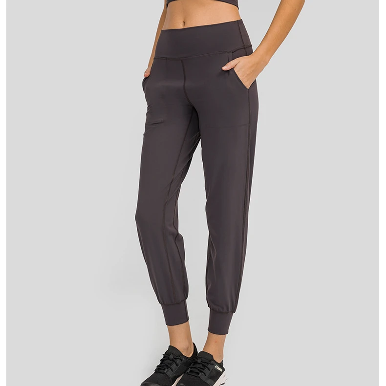 Lulu Align Yoga Women's High Waist Elastic Band Professional Sports Jogger Casual Sports Fitness Leggings Pants With Pockets
