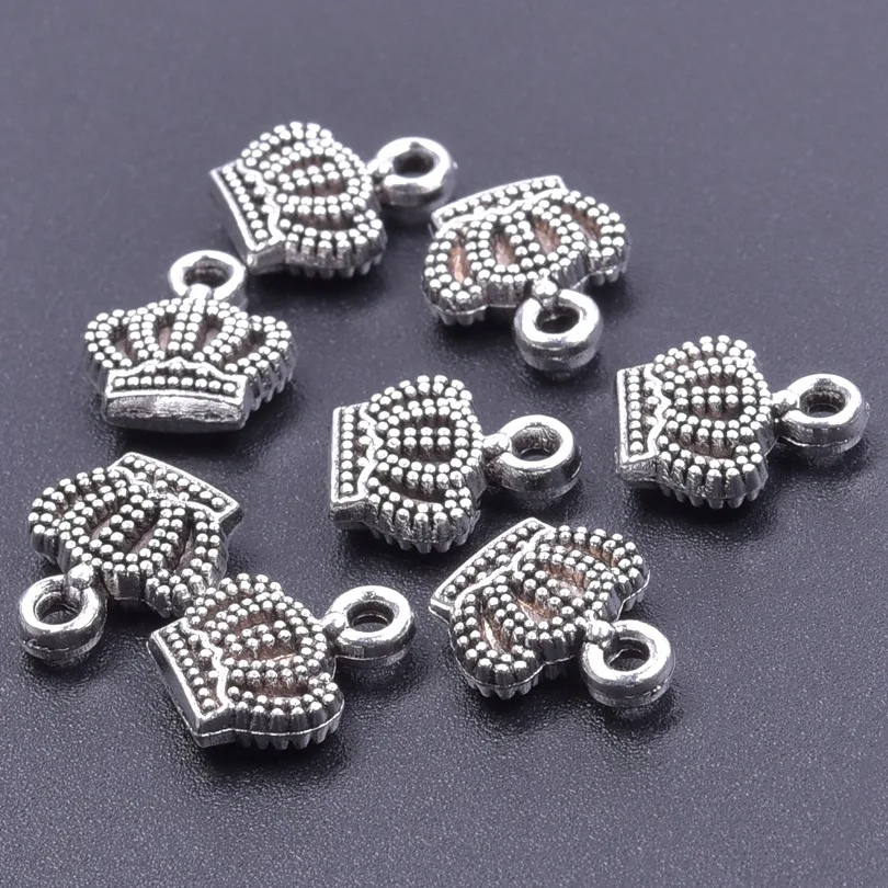 

DIY ancient silver crown, ancient silver alloy, tiger retro pendant earrings earrings bracelet necklace pendant, 10 pieces