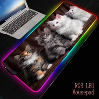 mrgbest colorful cat bearded lovely cat rgb large mouse mat computer mousepad led backlight surface mause pad keyboard desk mat