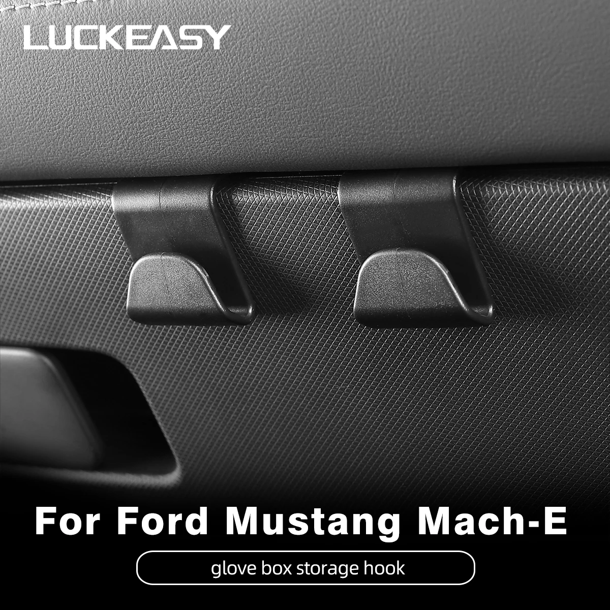 

Защелкивающийся ящик для перчаток LUCKEASY для Ford Mustang Mach-E 2022, Удобный Крючок для хранения в автомобиле, аксессуары для интерьера