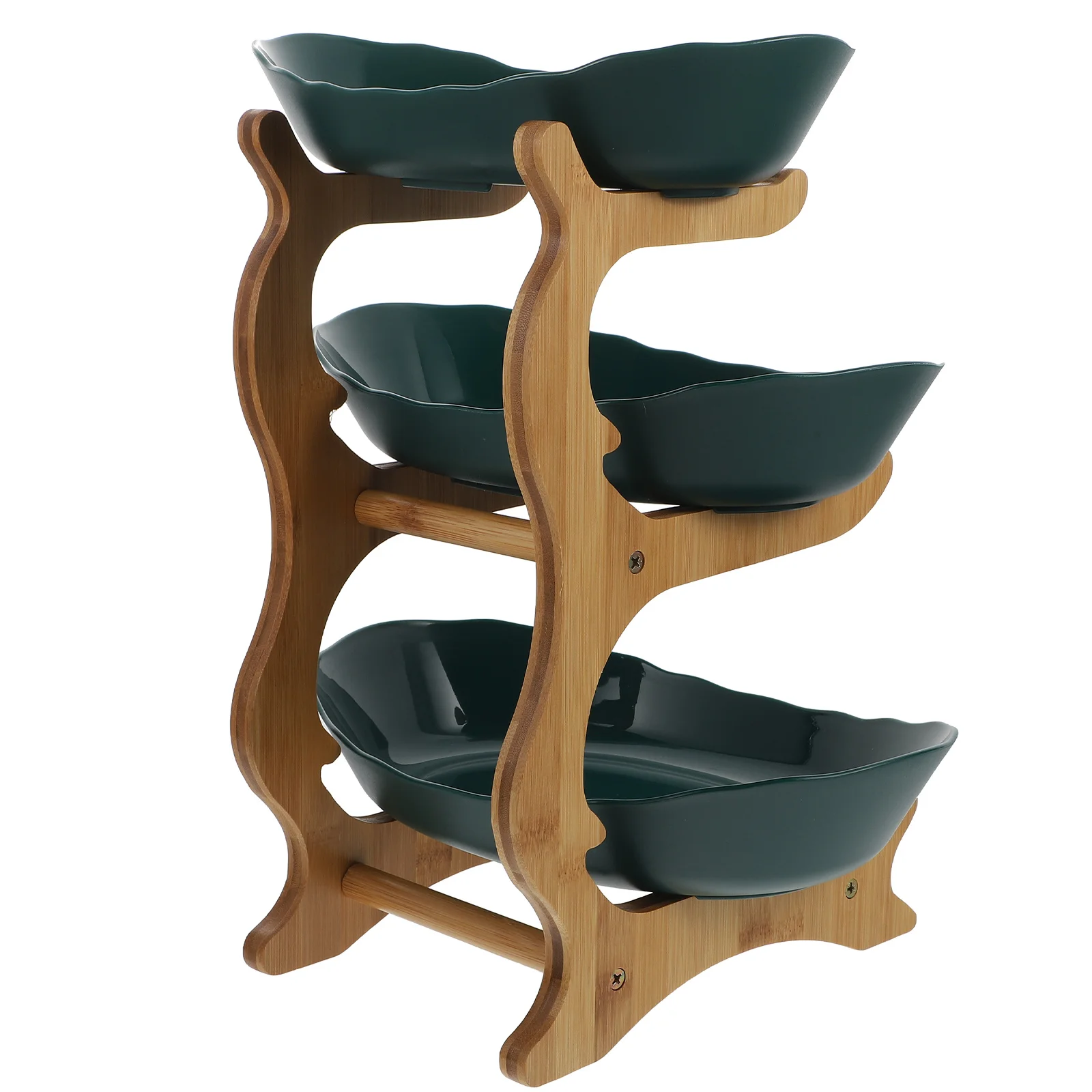 

Tray Serving Tier Stand Display Cupcake Tower Fruit Wooden Tiered Dessert Cake Rack Wood Trays Bowl Home Layer Three Platters