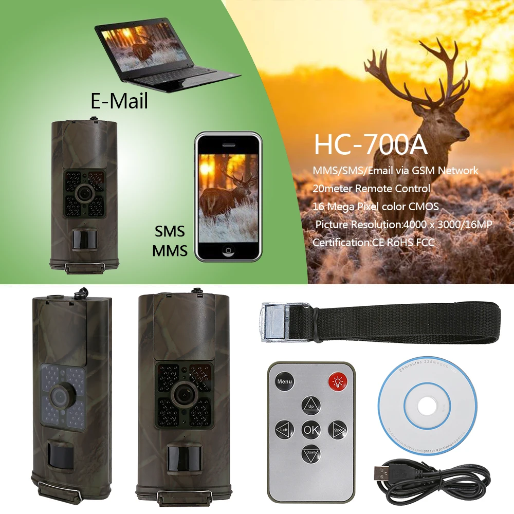HC-700A Trail Hunting Camera 1080P Full HD 16MP 940NM Scouting Infrared Trail Hunting Camera Motion Sensor With Night