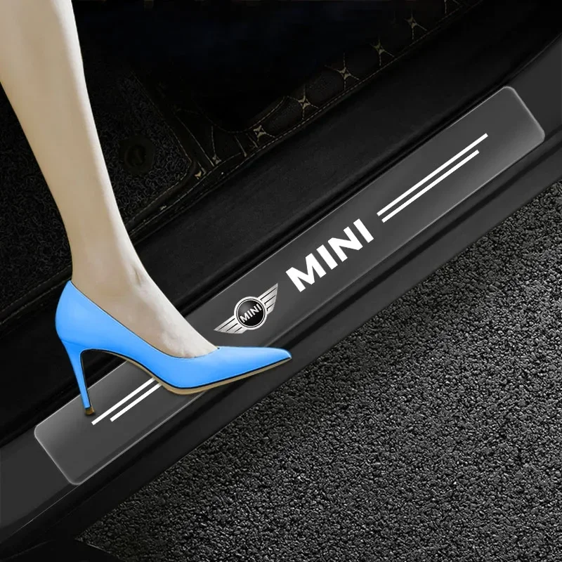 4 шт. наклейка на порог автомобиля устойчивая к царапинам прозрачная защитная