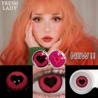 Яркие женские цветные контактные линзы для глаз, 1 пара, для Хэллоуина