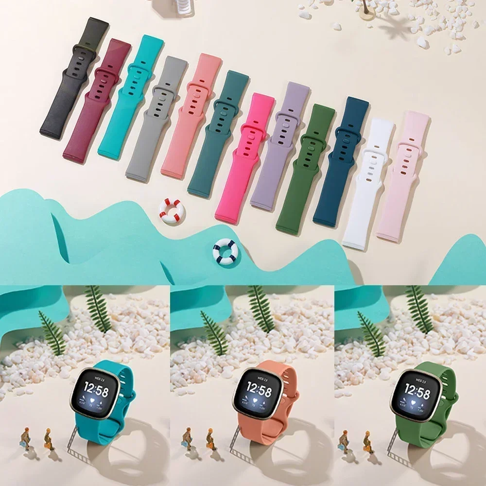 Фото Силиконовый ремешок для Fitbit Versa 3, мягкий ремешок для умных часов Correa, спортивный браслет Fit bit Versa 4 Sense 2, аксессуары для ремешка для часов №3
