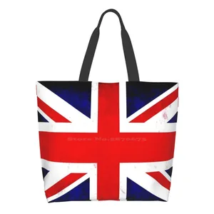 Union Jack Reusable Shopping Bag Tote Large Size Union Jack Flag Uk England Britain British United Kingdom Wales Great Britain