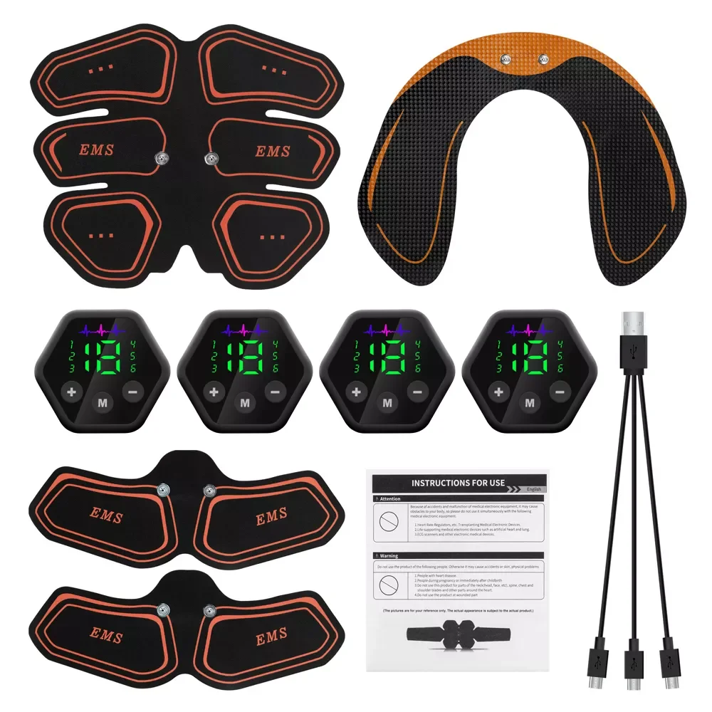 

NEW2023 Muscle Stimulator EMS Abdominal Hip Trainer LCD Display Toner USB Abs Fitness Training Home Gym Body Slimming Waist Tra