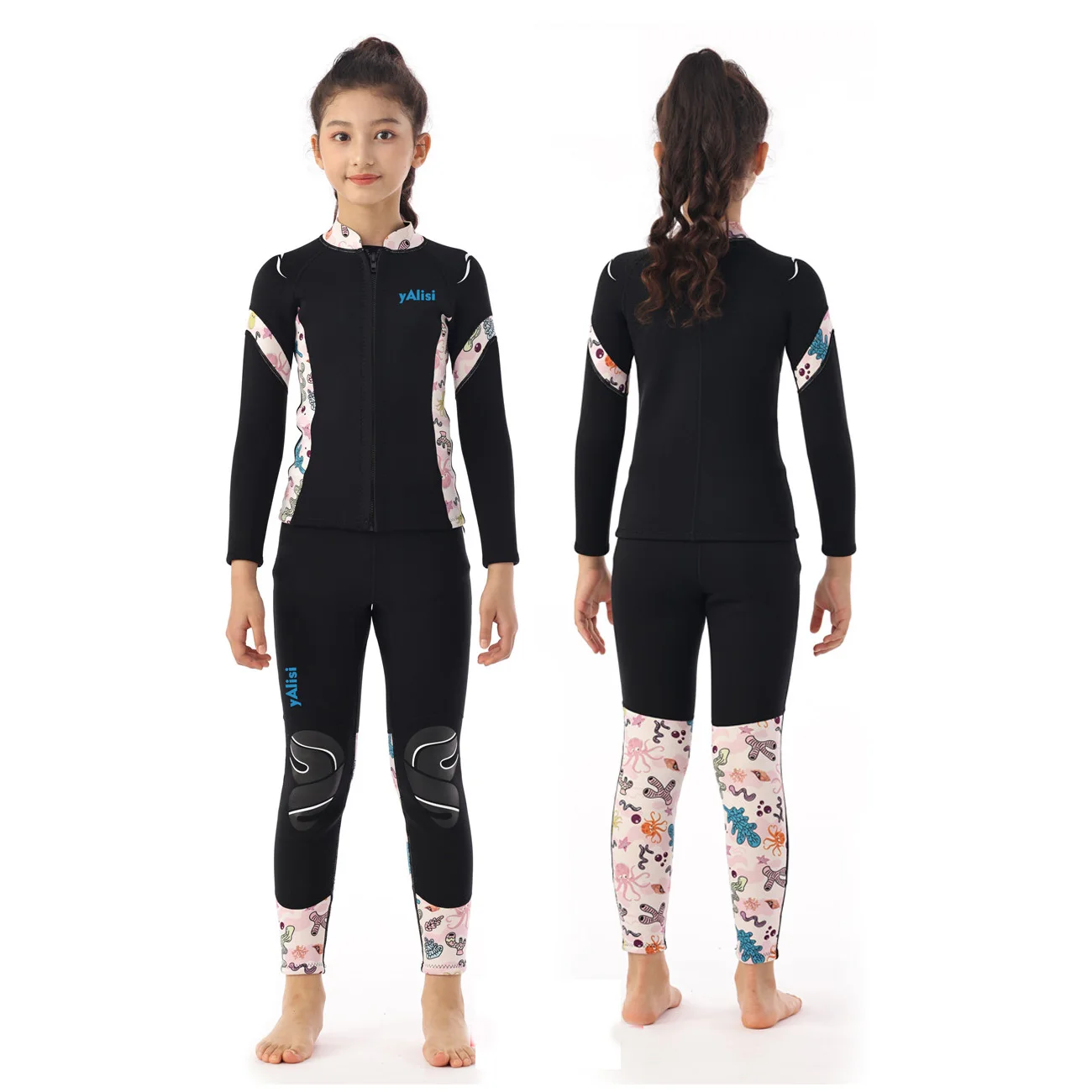 Детский гидрокостюм куртки + брюки топ/низ 3 мм для девочек и мальчиков