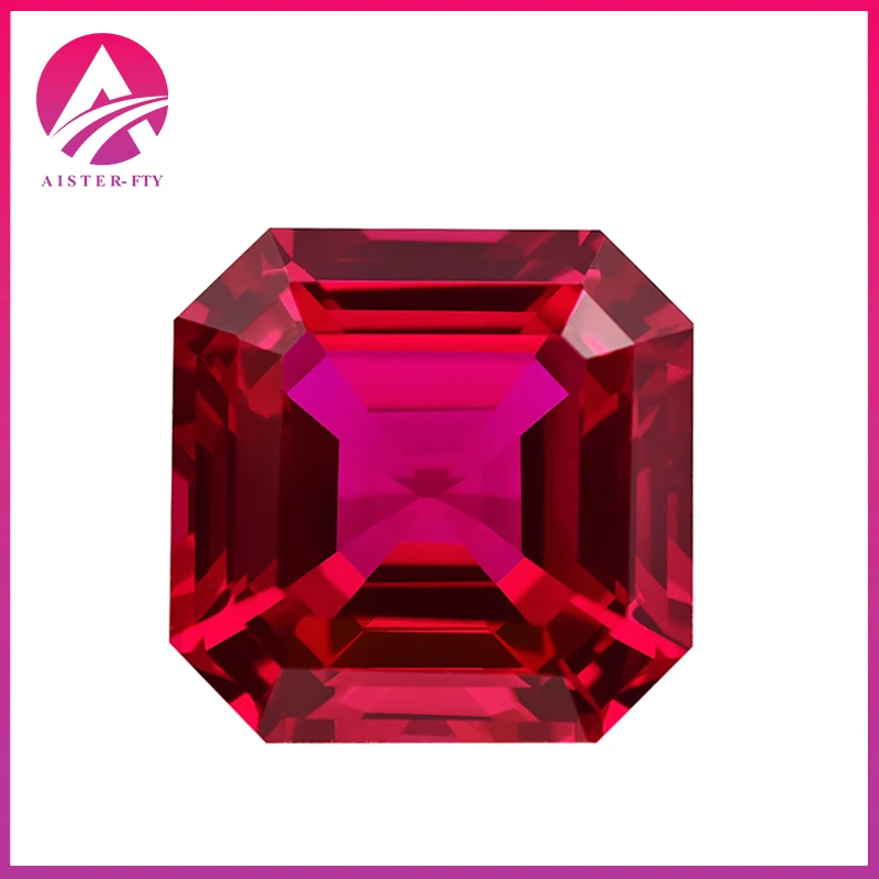 Глубиная кровь выращенный в лаборатории рубиновый драгоценный камень Ашера